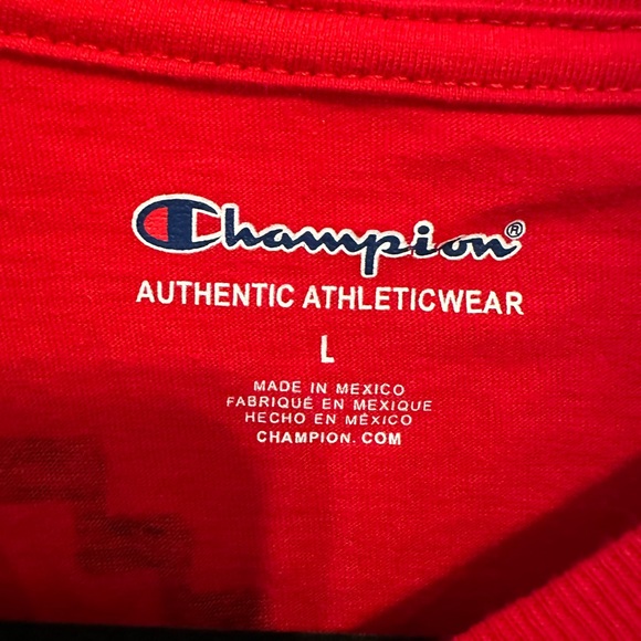 Red Champion shirt with logo all over - Picture 2 of 2